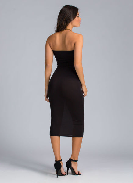 Keep It Simple Tube Midi Dress