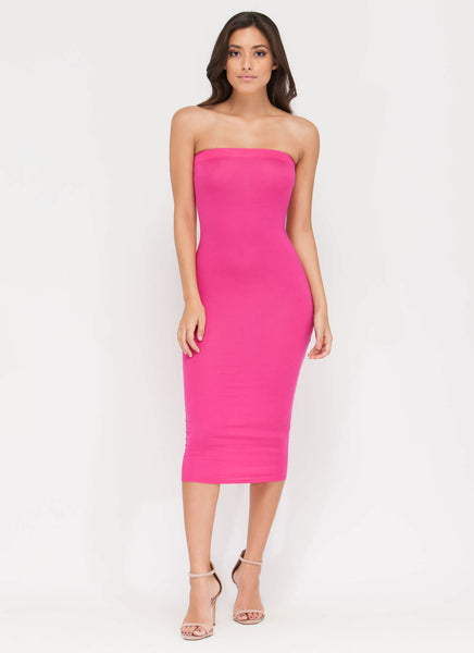 Keep It Simple Tube Midi Dress