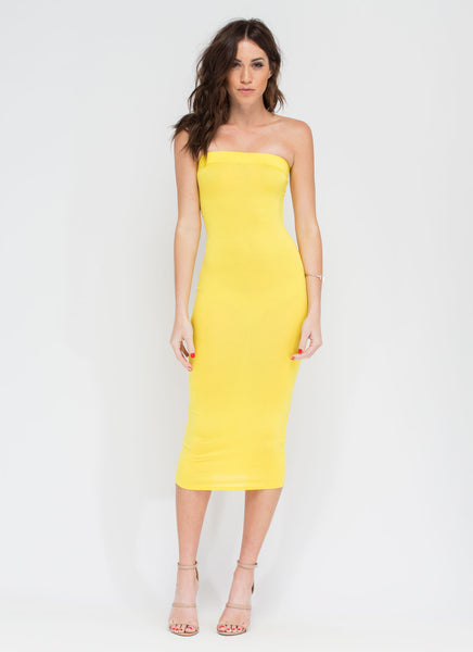 Keep It Simple Tube Midi Dress