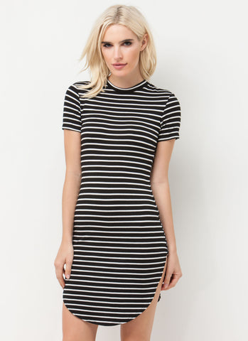 In My Lineup Striped Round Hem Dress