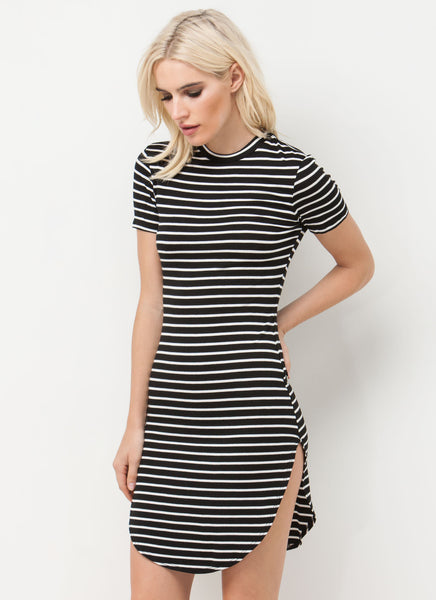 In My Lineup Striped Round Hem Dress