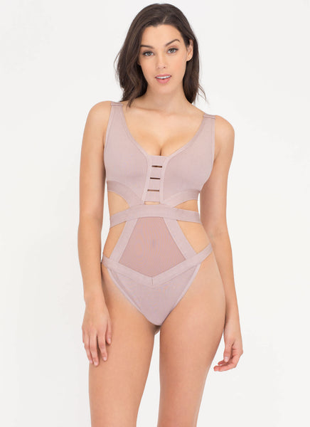 Pretty Sheer One-Piece Bandage Swimsuit