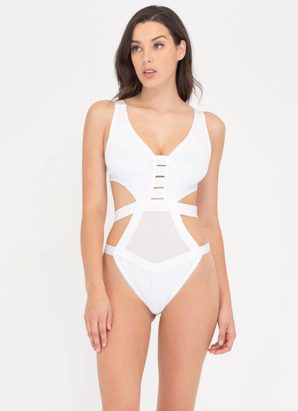 Pretty Sheer One-Piece Bandage Swimsuit