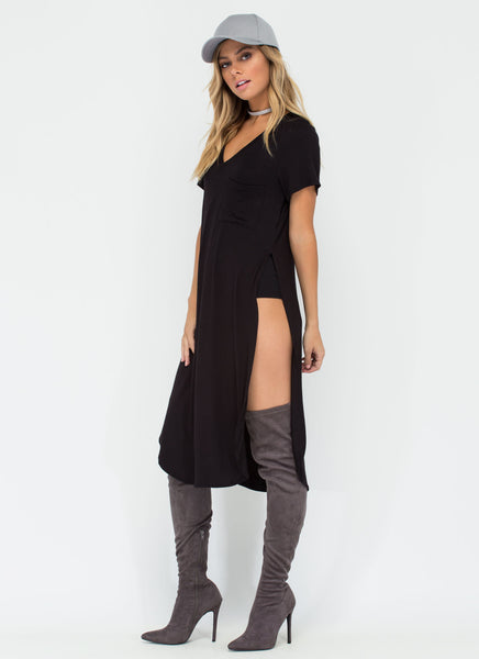 Slit Up Take Notice T-Shirt Midi Dress