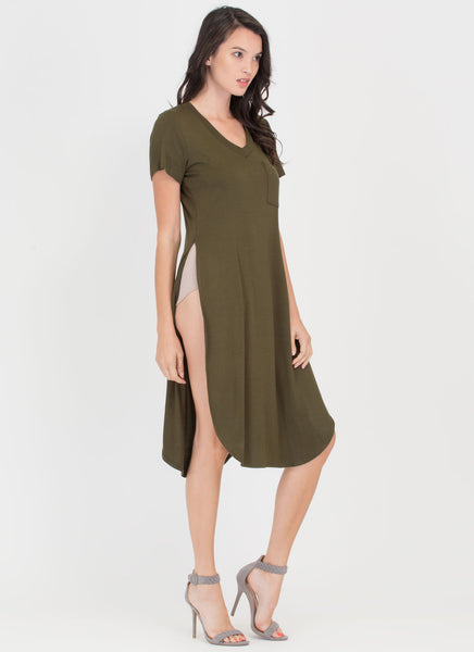 Slit Up Take Notice T-Shirt Midi Dress