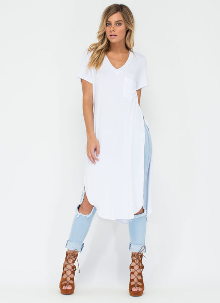 Slit Up Take Notice T-Shirt Midi Dress