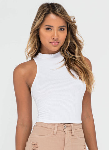 Easy Going Cropped Rib Knit Top