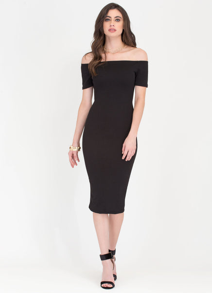 Bardot Babe Off-Shoulder Midi Dress