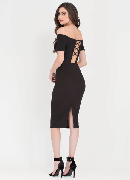 Bardot Babe Off-Shoulder Midi Dress