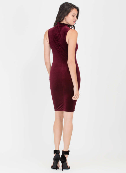 Cowl On The Prowl Plunging Velvet Dress