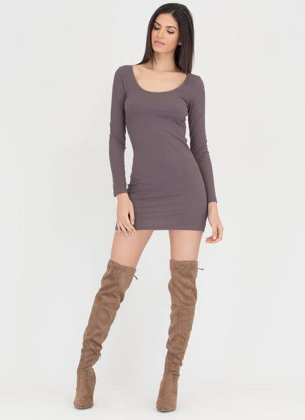 Every Wear Rib Knit Scoop Dress