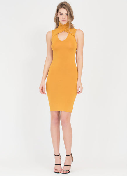 Layer It On High Neck Cut-Out Dress