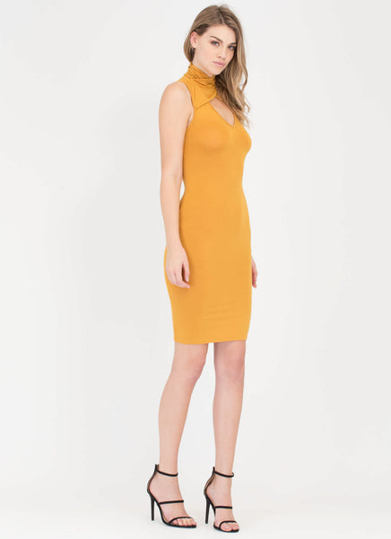 Layer It On High Neck Cut-Out Dress