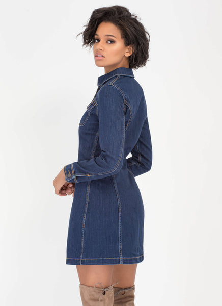 Denim Dame A-Line Shirtdress