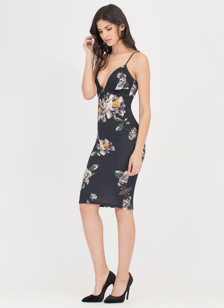 Flowers For You Strappy Midi Dress