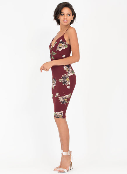 Flowers For You Strappy Midi Dress