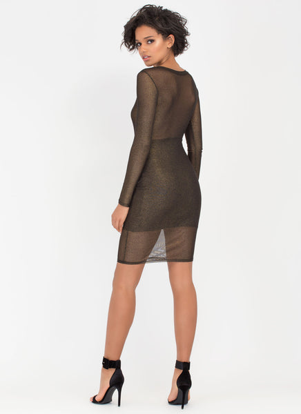 All That's Glittery Mesh Midi Dress