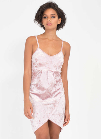 Crushed It Velvet Tulip Hem Dress