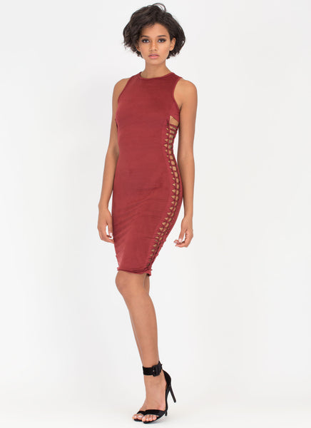 Weave It To Me Faux Suede Dress