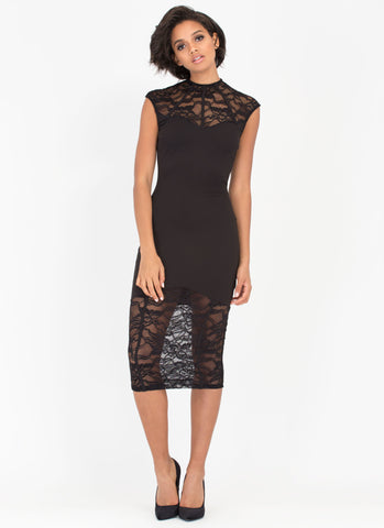 Lace Be Honest Mixed Media Dress