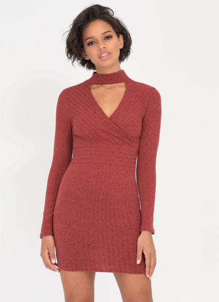 Sweater Whether Rib Knit Dress