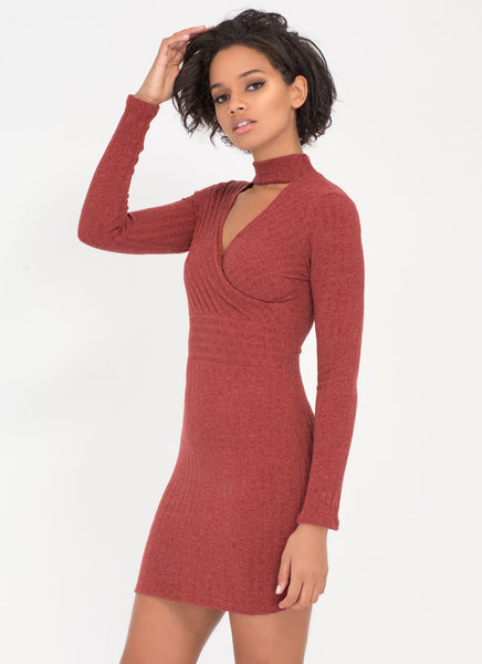 Sweater Whether Rib Knit Dress