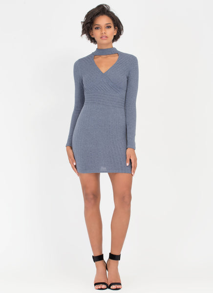 Sweater Whether Rib Knit Dress