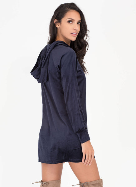 Hood Luck Velvet Sweatshirt Dress