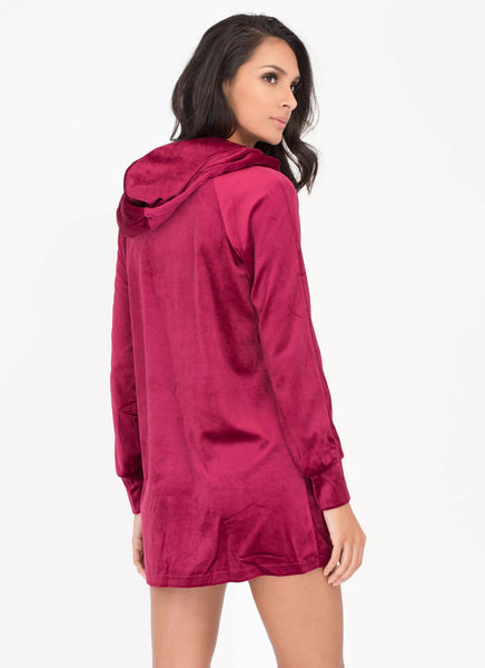 Hood Luck Velvet Sweatshirt Dress