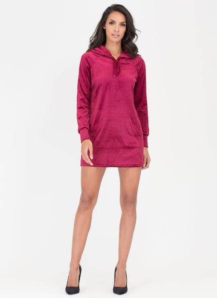 Hood Luck Velvet Sweatshirt Dress