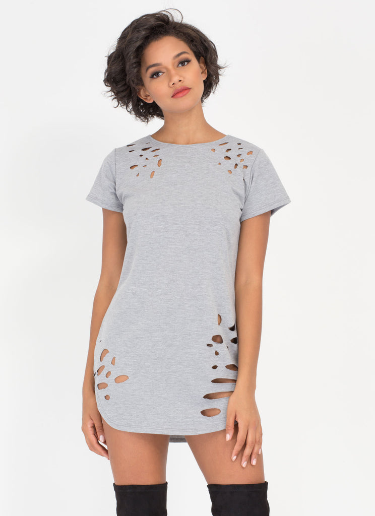 distressed t shirt dress Cross Patch Detail Oversized T-Shirt Dress In Grey Acid Wash | EGO US