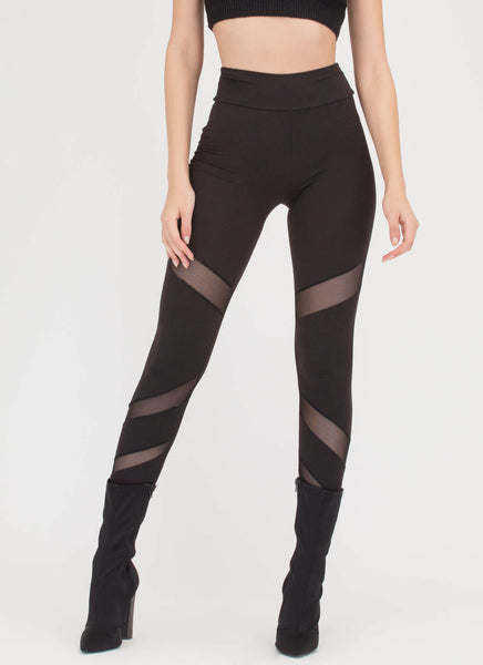 Sheer Perfection Mesh Inset Leggings