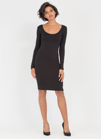 Give You The Scoop Low-Cut Midi Dress