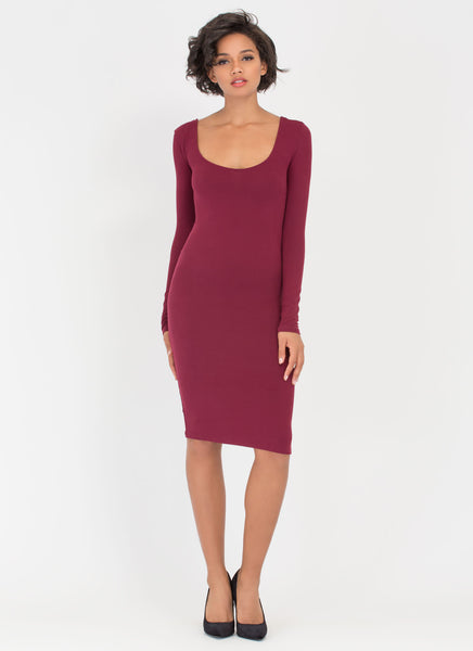 Give You The Scoop Low-Cut Midi Dress