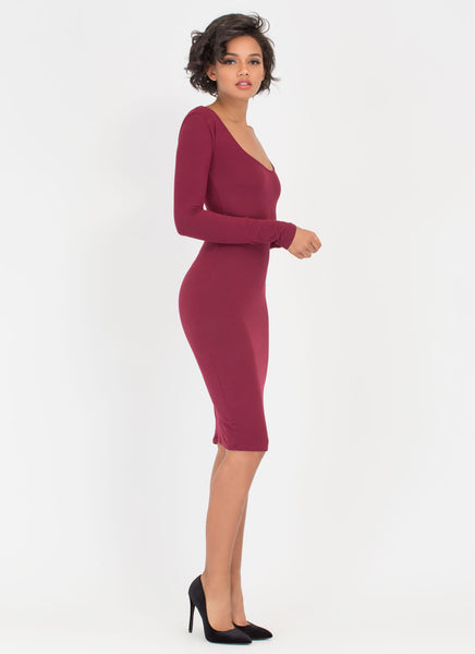 Give You The Scoop Low-Cut Midi Dress