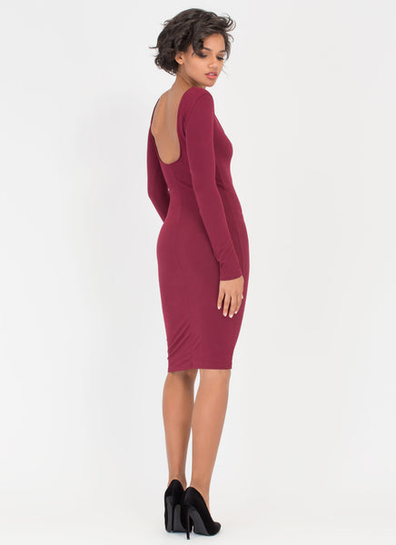 Give You The Scoop Low-Cut Midi Dress