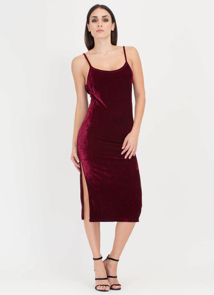 Vote Velvet Open Back Slip Dress