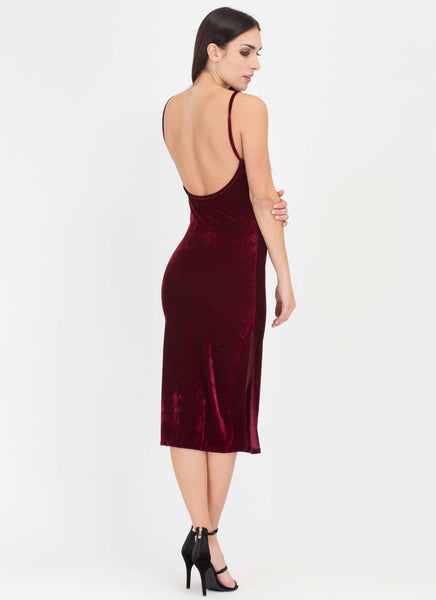 Vote Velvet Open Back Slip Dress