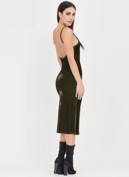 Vote Velvet Open Back Slip Dress