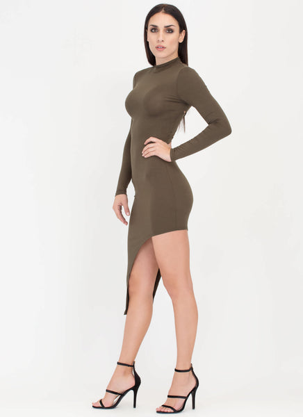 X Game Cut-Out High-Low Bodycon Dress