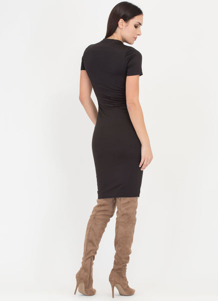 Feeling The High Neck Midi Dress