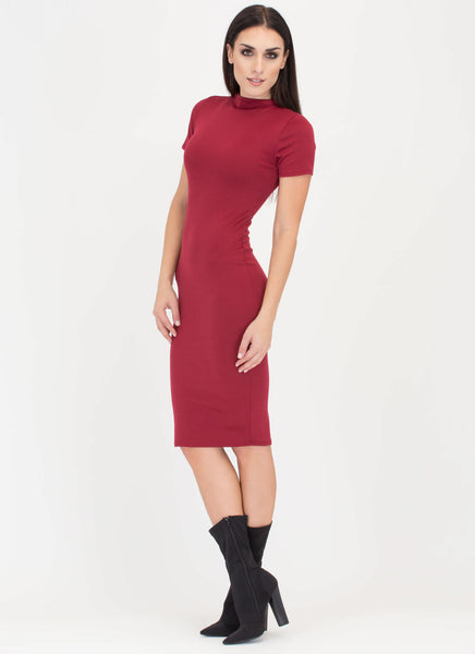 Feeling The High Neck Midi Dress