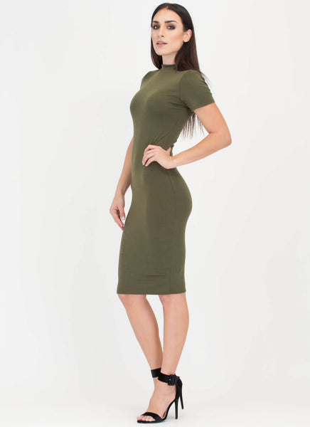 Feeling The High Neck Midi Dress