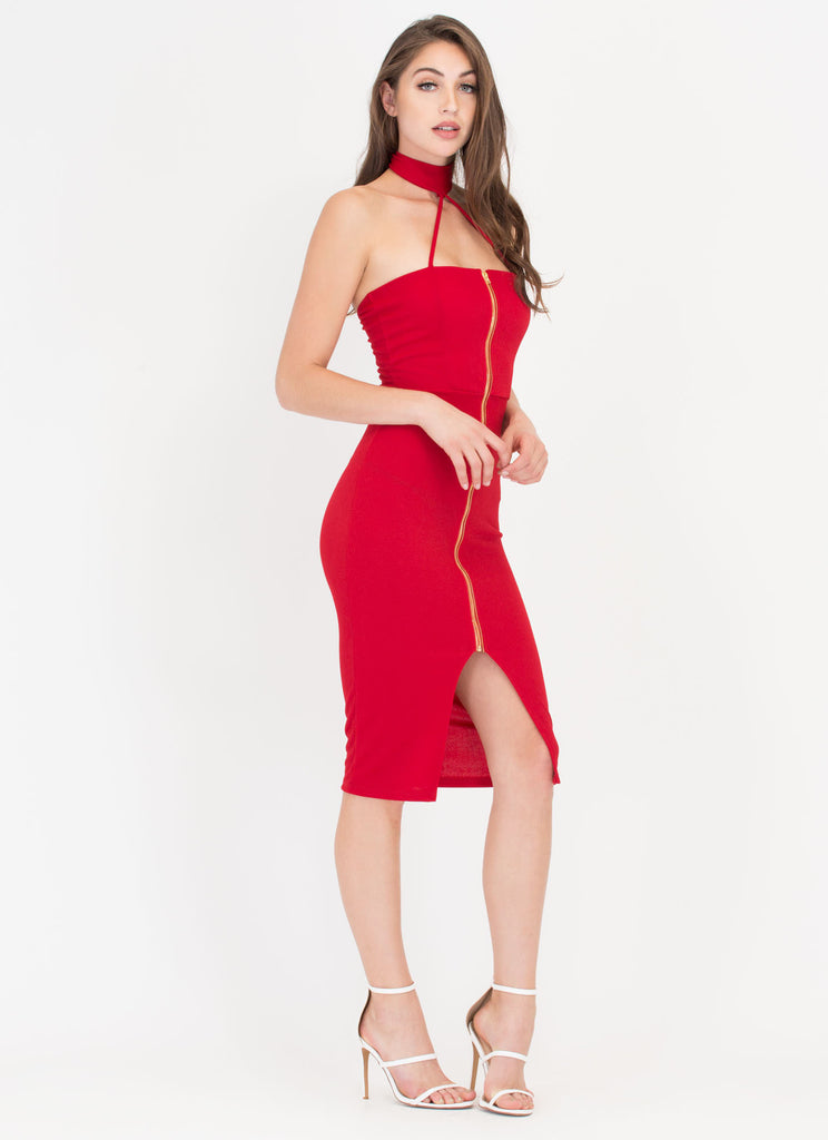 Dare It All Strappy Choker Midi Dress – BAROLO