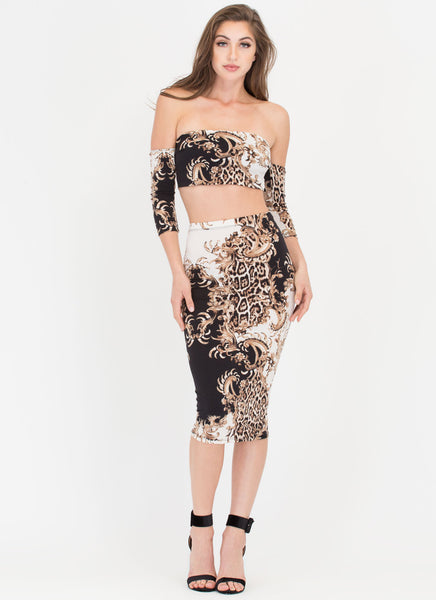 Fancy Feels Baroque Two-Piece Dress