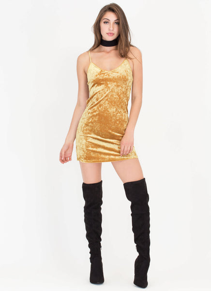 Feeling Crushed Velvet Shift Minidress