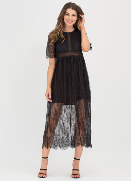 Trend Spotter Sheer Lace Maxi Dress