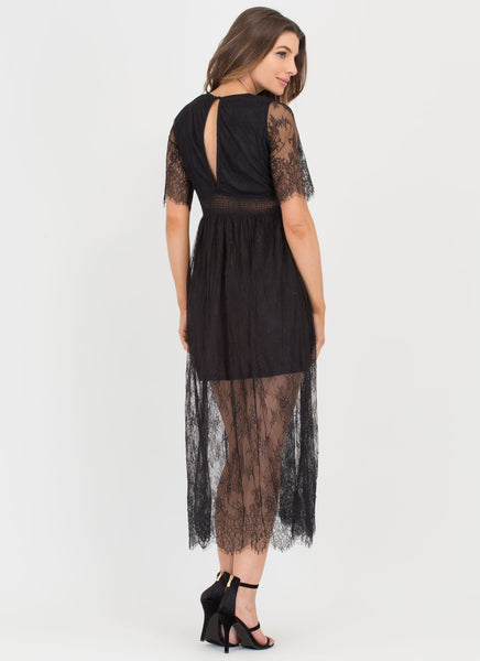 Trend Spotter Sheer Lace Maxi Dress