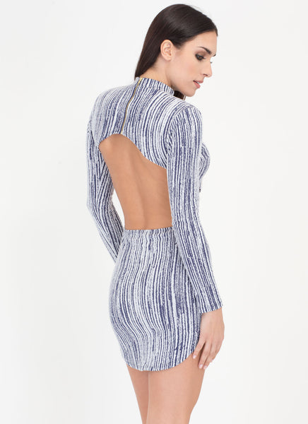 Line By Me Textured Cut-Out Minidress