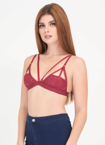 Flower Up Lace Cut-Out Caged Bralette